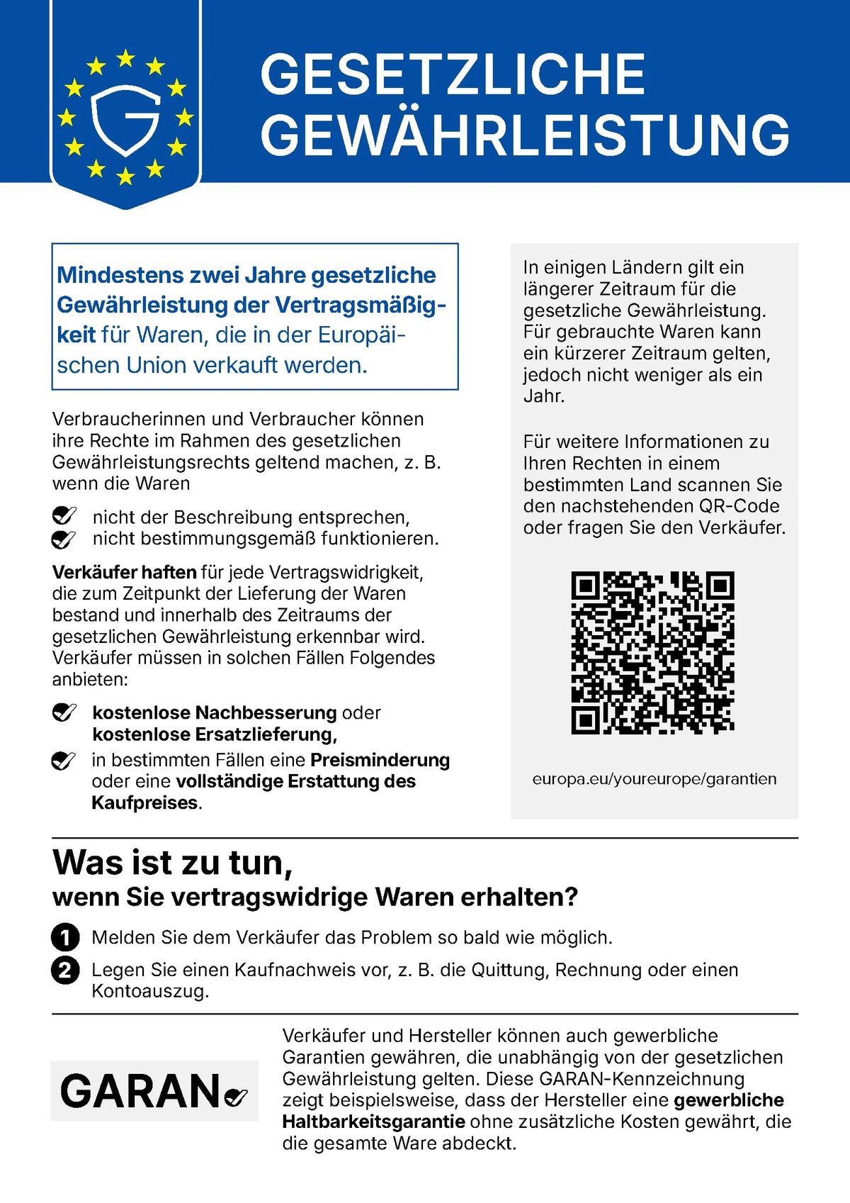 Gesetzliche Gewährleistungsrecht