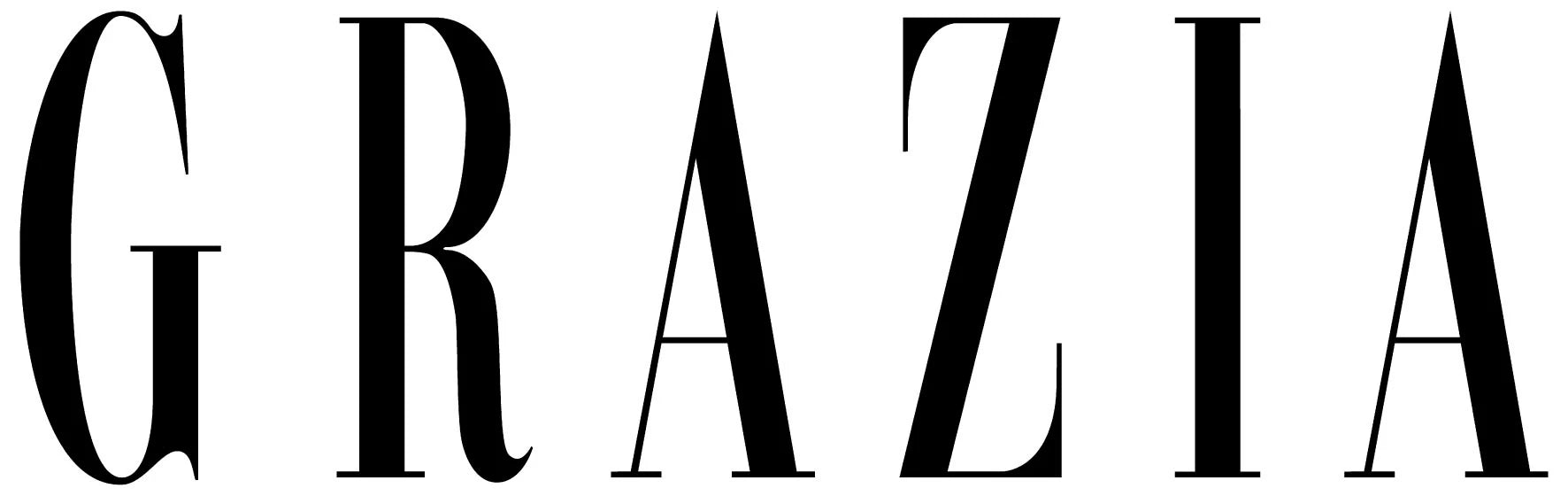 logo der Grazia als Schriftzug in Schwarz auf weissem Hintergrund