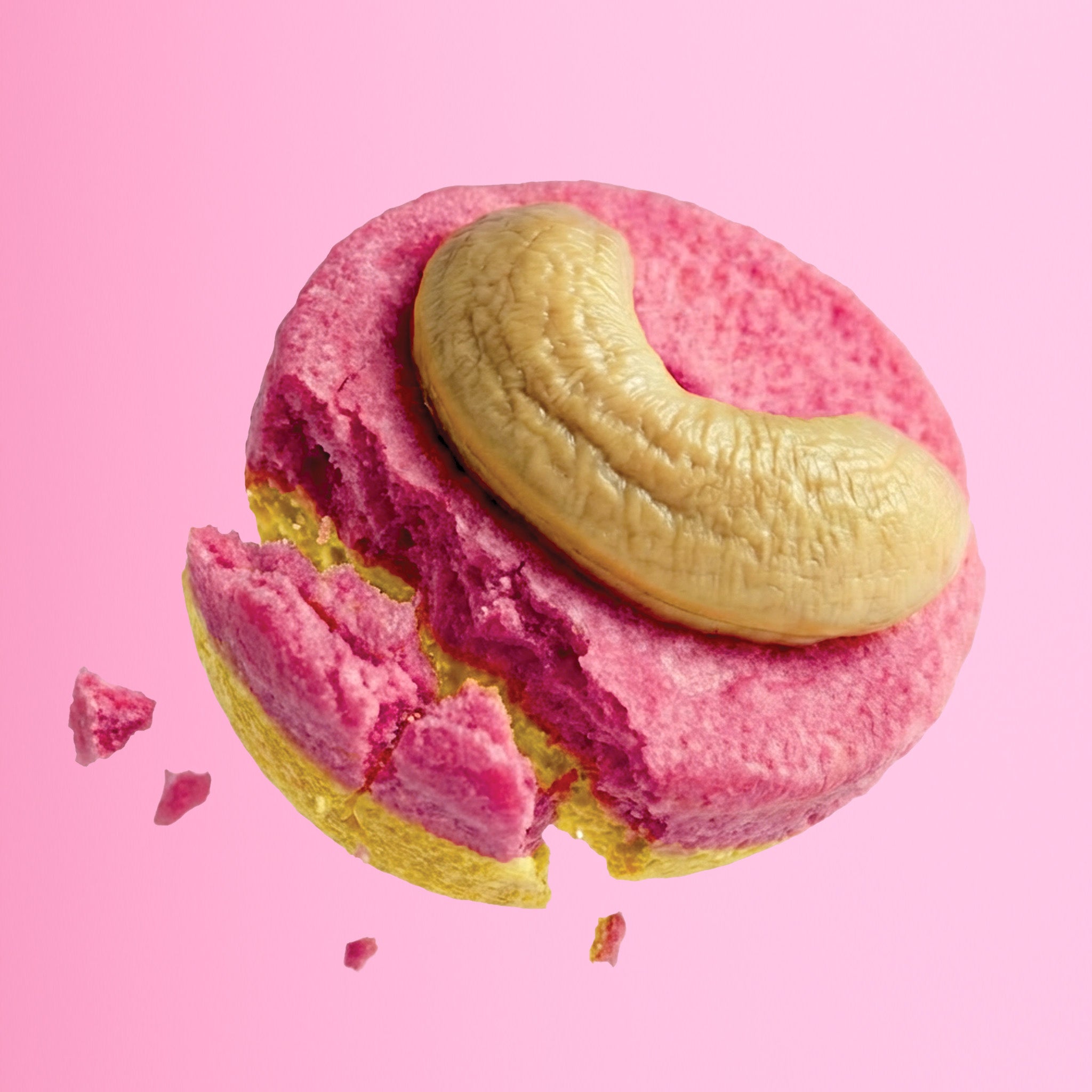 Neue Buah Trios Himbeere, Mango & Cashew – Trio Nahaufnahme mit Crunch