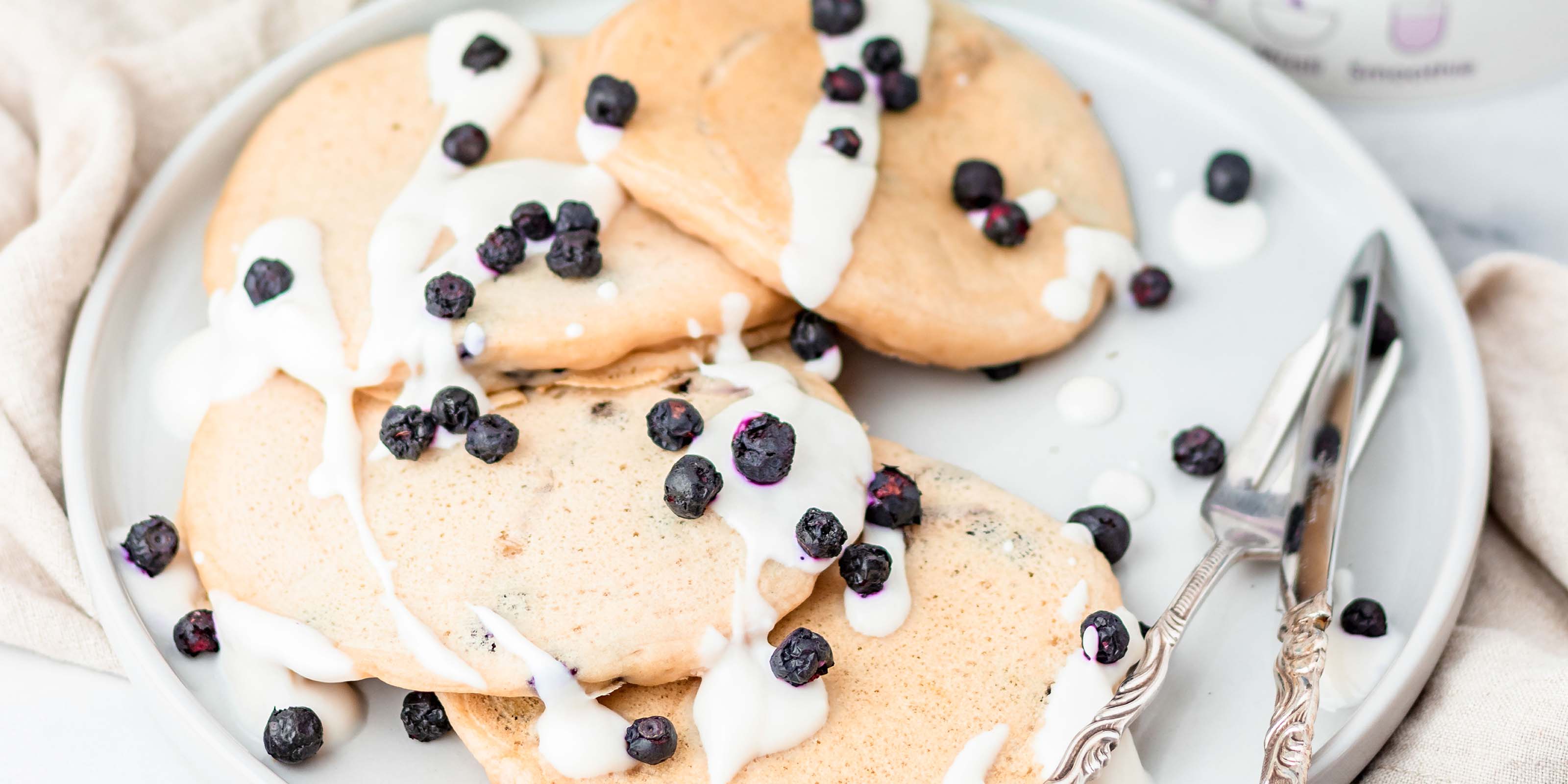 Hafer-Blaubeer-Bananen Pancakes