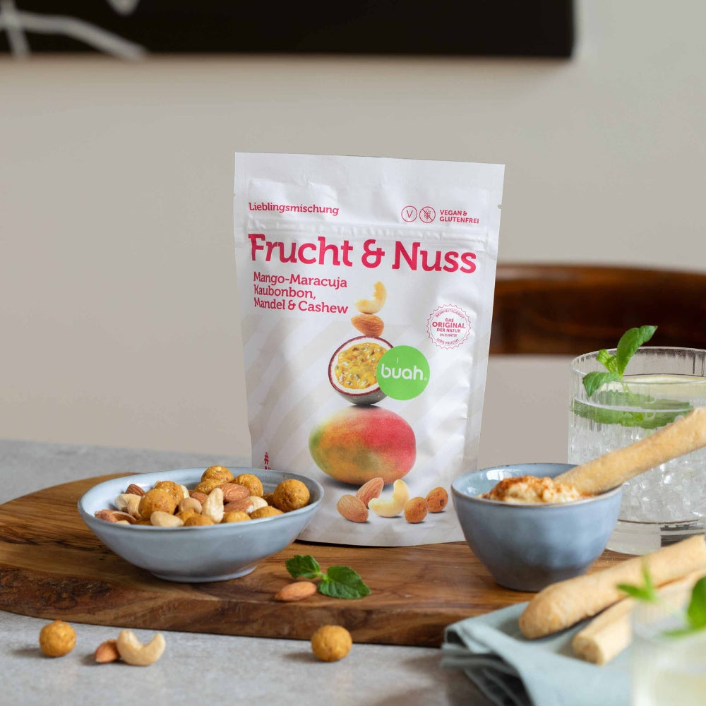 Frucht & Nuss Mischung Mango-Maracuja Kaubonbon, Mandel & Cashew | buah Frucht & Nuss Mischung Mango-Maracuja Kaubonbon, Mandel & Cashew | buah