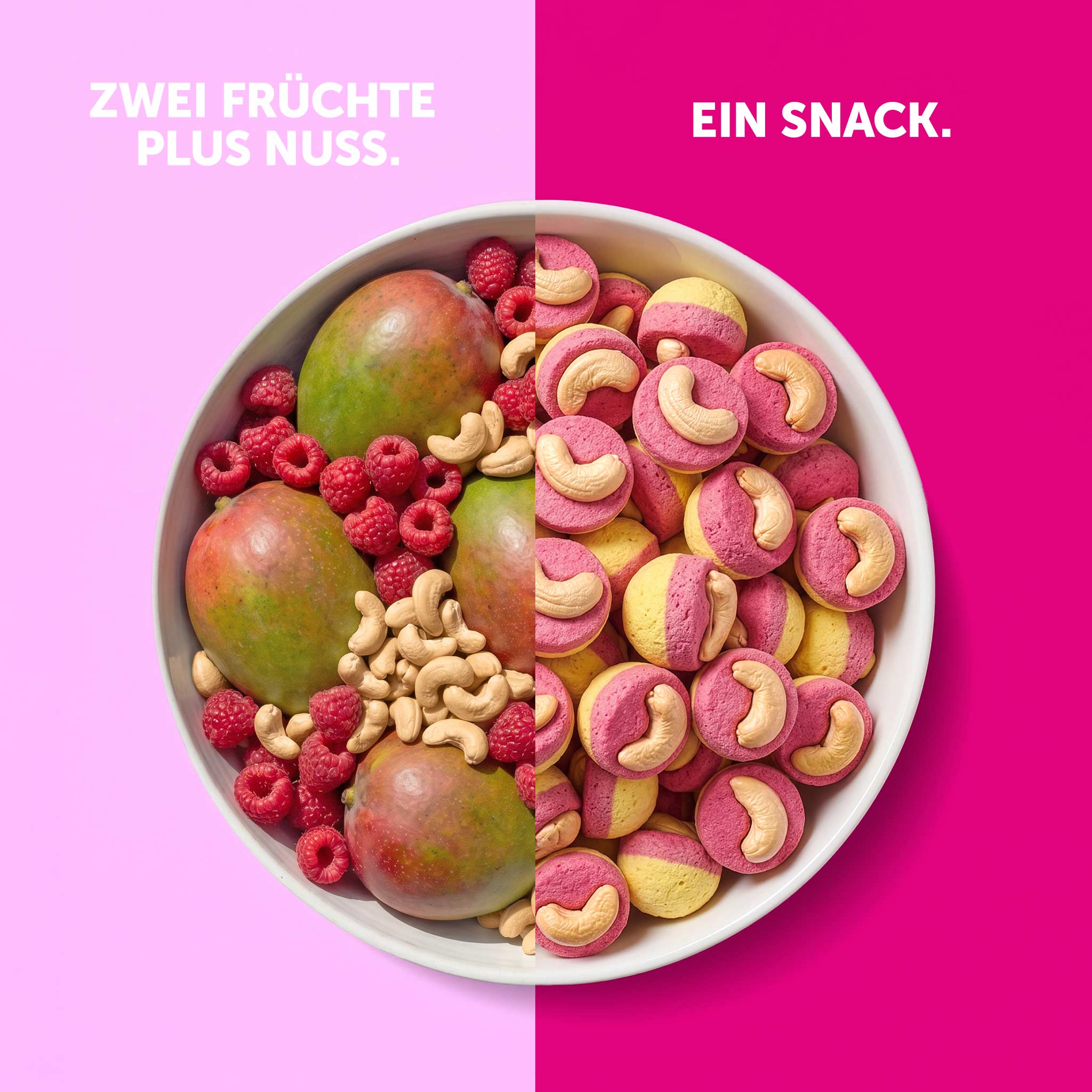 Neue Buah Trios Himbeere, Mango & Cashew – Trio vorher nachher Ansicht