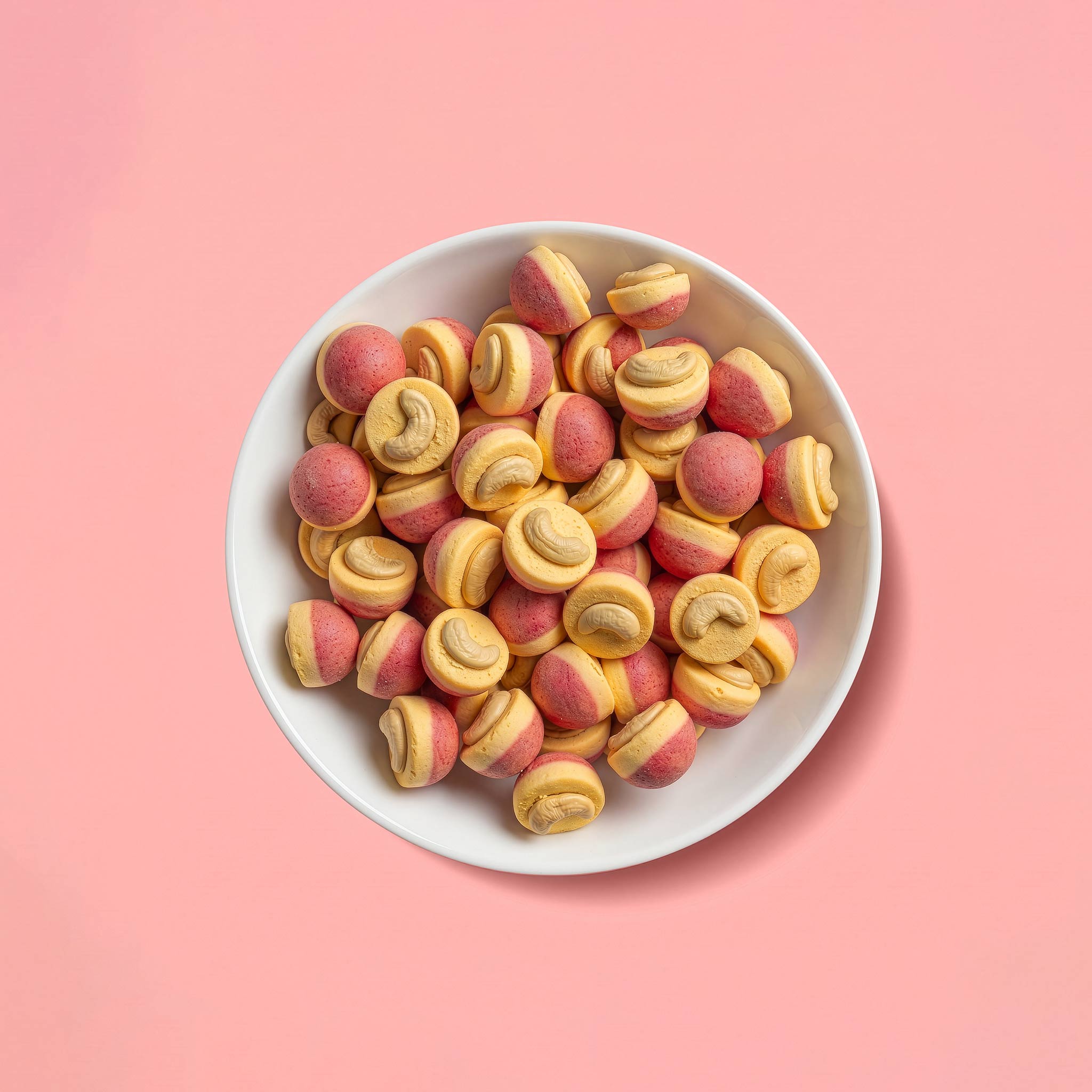 Neue Buah Trios Erdbeere, Mango & Cashew – Trios in einer Schüssel